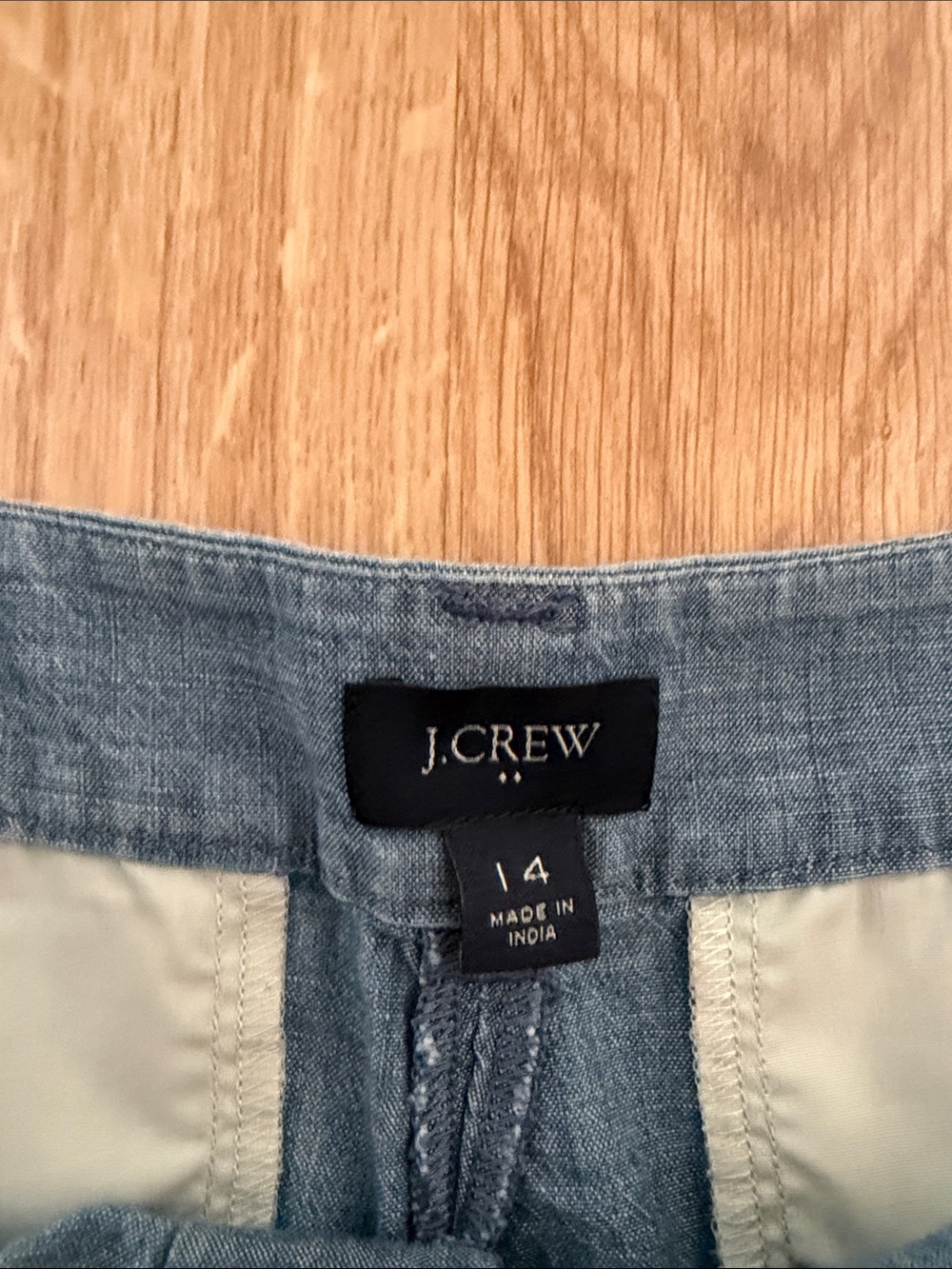 J. Crew Blue Chambray Scallop Hem Shorts - Picture 2 of 3